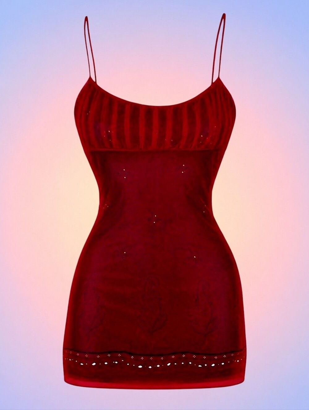Vintage 90s Scarlet Goth Mini Dress S/M - Picture 1 of 7